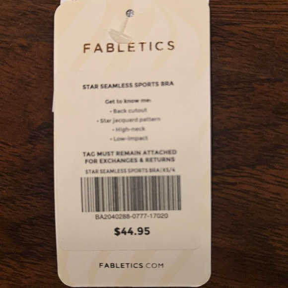 NWT Fabletics Star Seamless Black and Gray Sports Bra (XS) - Picture 6 of 6